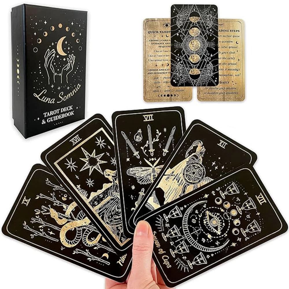 78 Carte/Deck Shores Of Moon Luna Somnia Tarocchi Mazzo Completo Completo Sogni Stellati Astrologia Celeste Strega Divinazione Strumento Regali