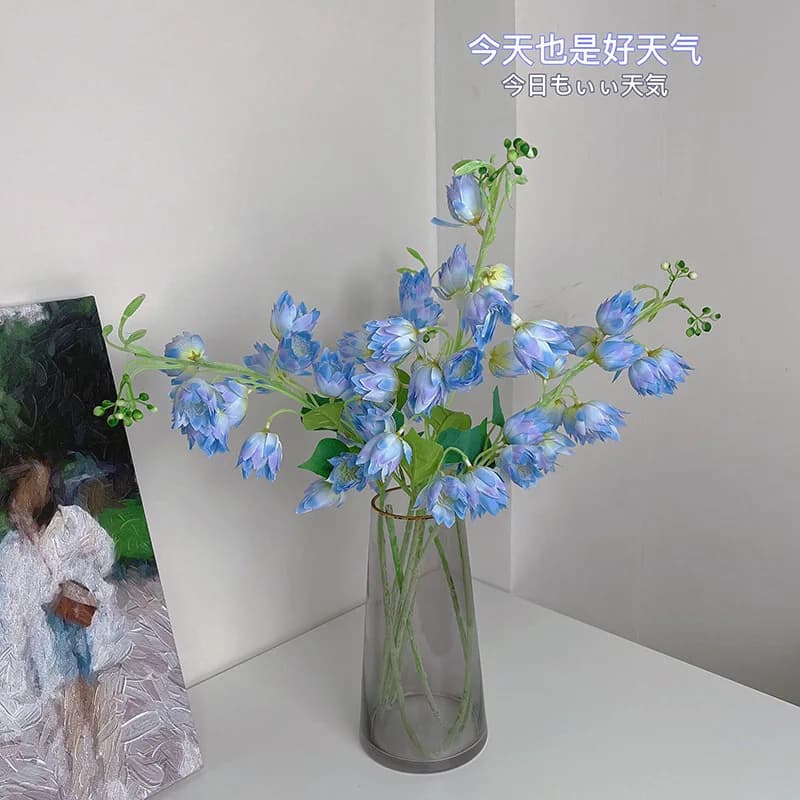 Flocking Yucca Artificial Silk Flower, Bendable Cuttable Washable, Home Wedding Lily of The Valley Wind Chime Decor