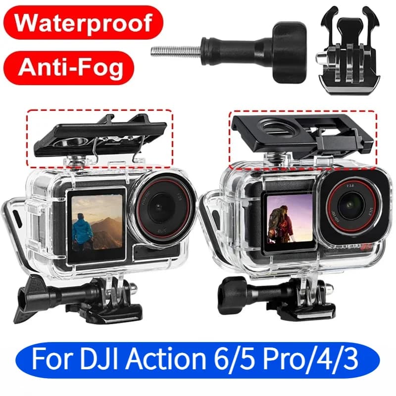 Waterproof Case Transparent Protection for DJI Osmo Action 6 5 Pro Action 4 3 Underwater Cover Protective Shell with Bracket