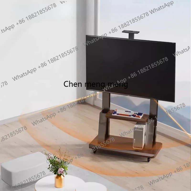 E136 Nordic Movable Modern Tv Stand 85 Inch Design Shelf Wheels Monitor Stand Living Room Support Stojaki Telewizyjne Furniture