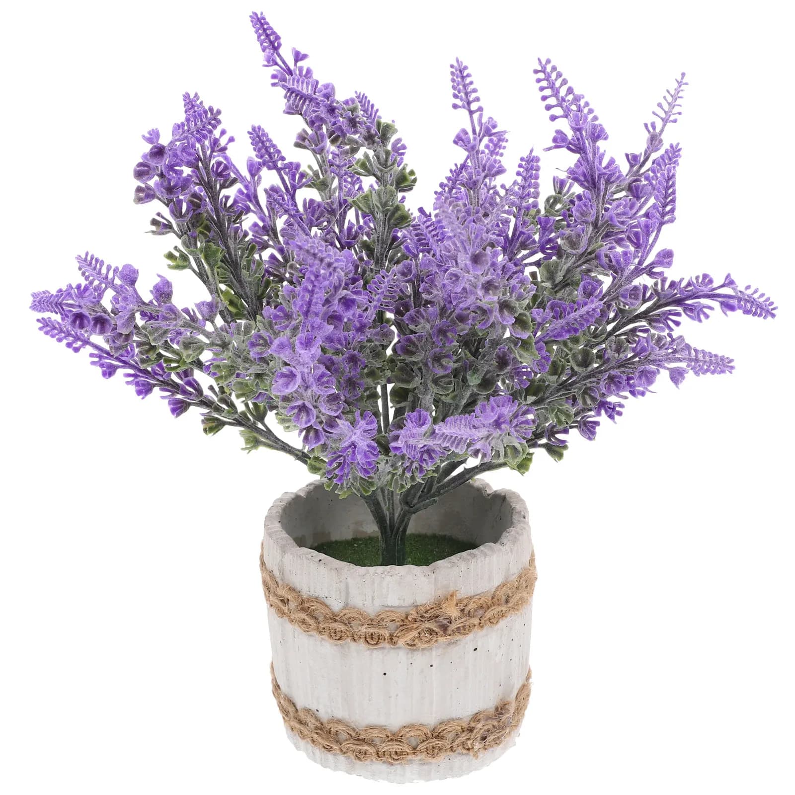 Piante Artificiali di Lavanda Verde, Bonsai Finto da Tavolo, Ornamento per Casa e Ufficio, Decorazione Verde Simulata