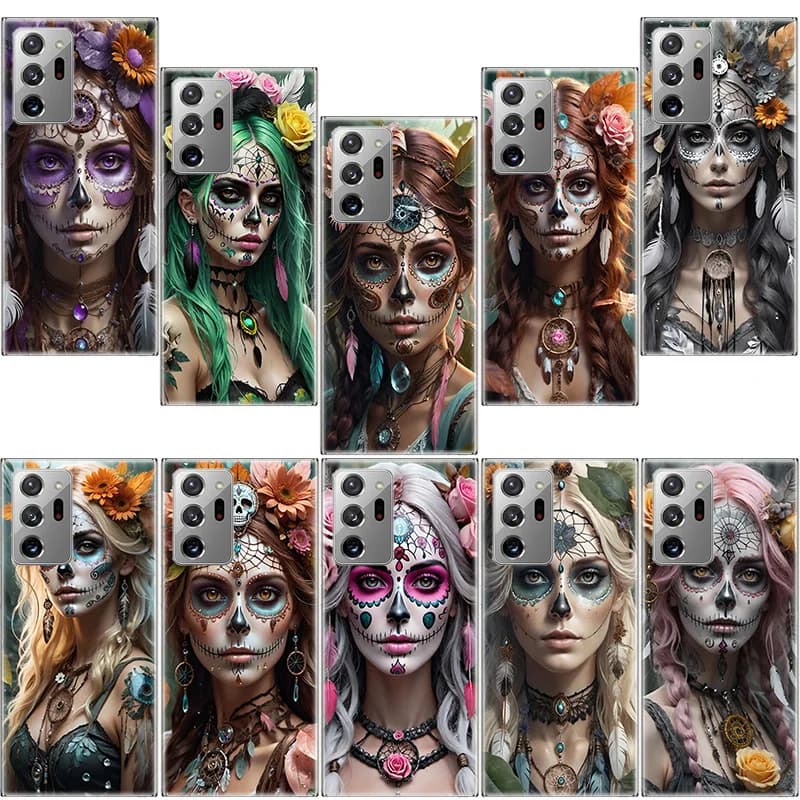 Dreamcatcher Sugarskull Phone Case For Samsung S24 S23 FE S22 S25 Ultra S21 Plus Galaxy S20 FE S25 Edge Cover Capa Soft TPU Fund