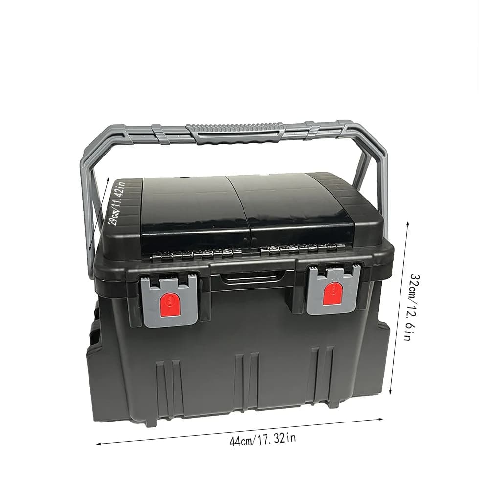 Portable Lure Tackle Box Plastic Multi-Layer Gear Organizer Shore Saltwater Use Capacity Divider Layout Packed Size Load Rating