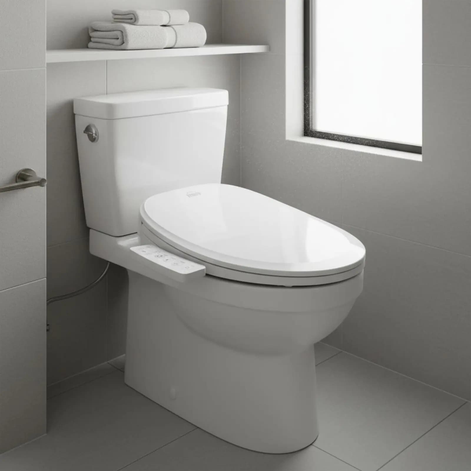 Sedile WC Bidet con Controllo Temperatura, Riscaldato, con Funzione Autopulente e Coperchio a Sollevamento Automatico