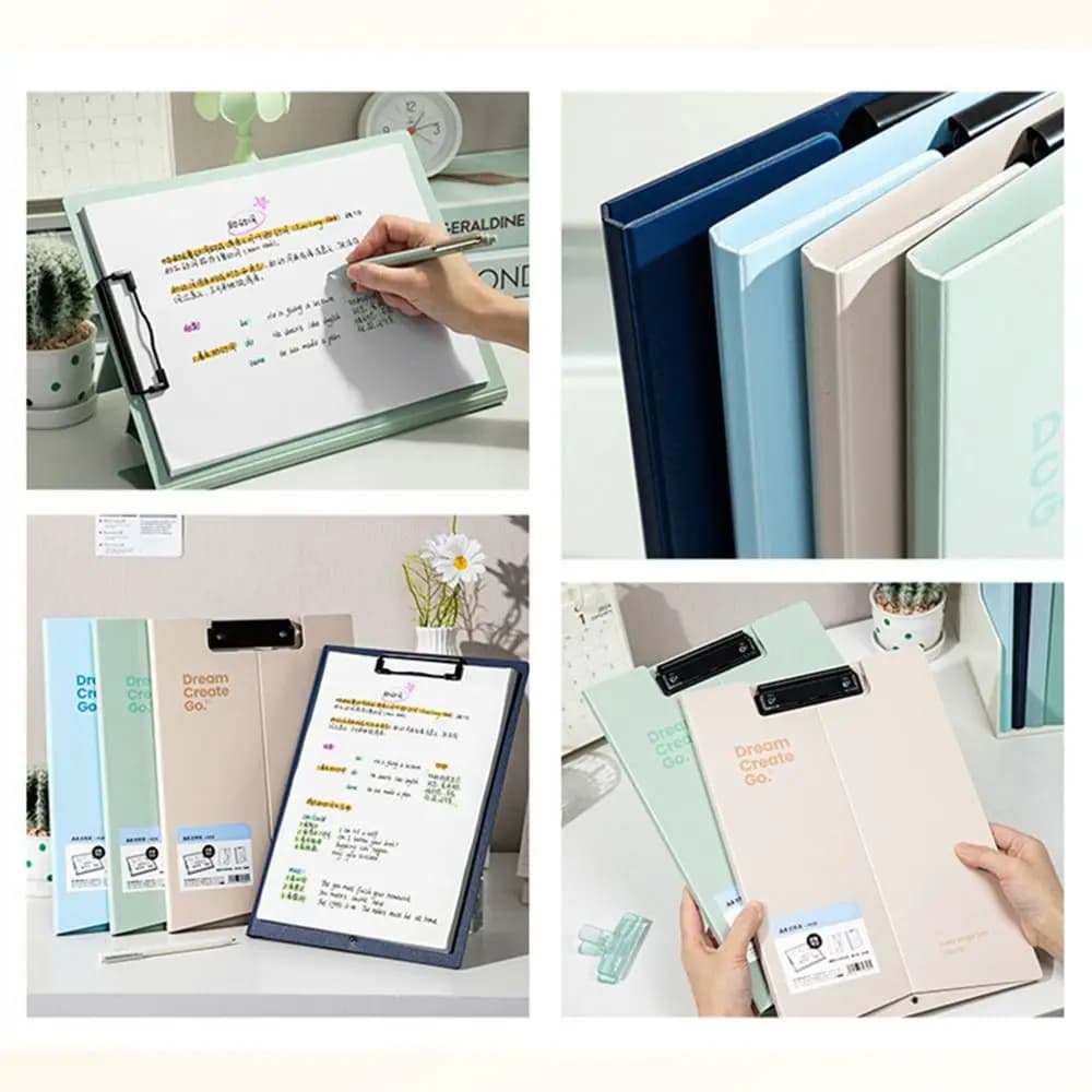 Cartella di file A4 multifunzionale a doppio uso Uso verticale/orizzontale Blocco note per studenti Cartella per contratti Ufficio scolastico