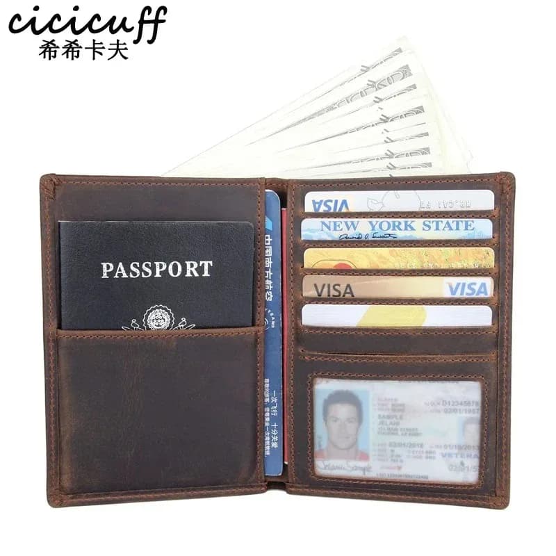 Custodia per passaporto in pelle rigorosamente Custodia per passaporto Protezione per passaporto Borsa identificativa multifunzionale Borsa identificativa per biglietti da viaggio all'estero