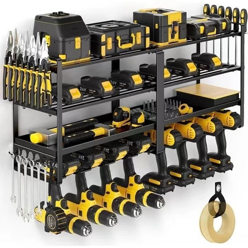 Hand Power Tool Organizer Rack Wall Mounted Floating Tool Cabinet Electric Drill Holder Heavy Duty for Workshop Garage Tool Rack