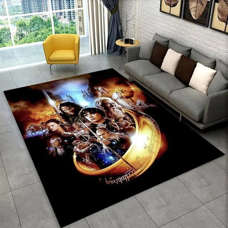 Classic L-Lord of The Rings H-Hobbit Carpet Rug for Bedroom Living Room Sofa Playroom Doormat Home Decor,Kid Area Rug Non-slip