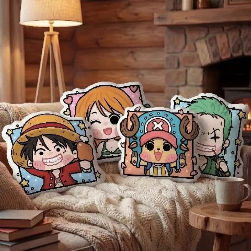 Cuscino Anime One Piece Alien, Cuscino di Protezione Lombare Luffy, Cuscino Morbido Originale Chopper, Cuscino Bambola Zoro, Cuscino da Abbraccio, Regalo