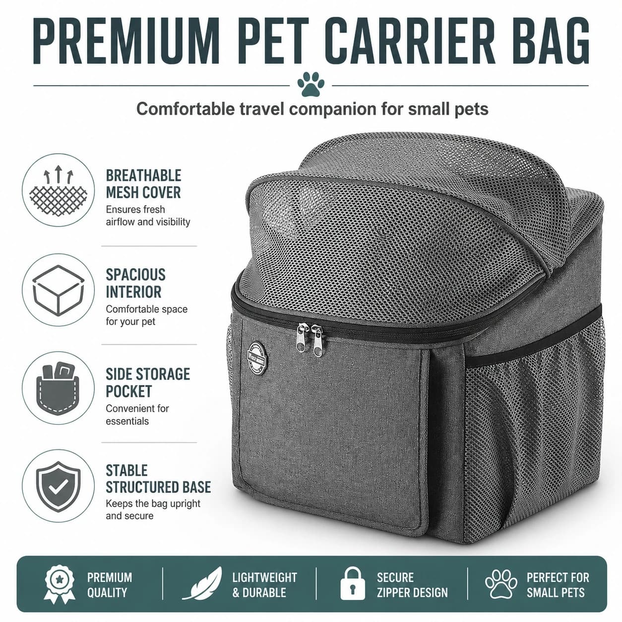 Borsa da trasporto per animali domestici BIKING, borsa anteriore traspirante per bici per cani e gatti