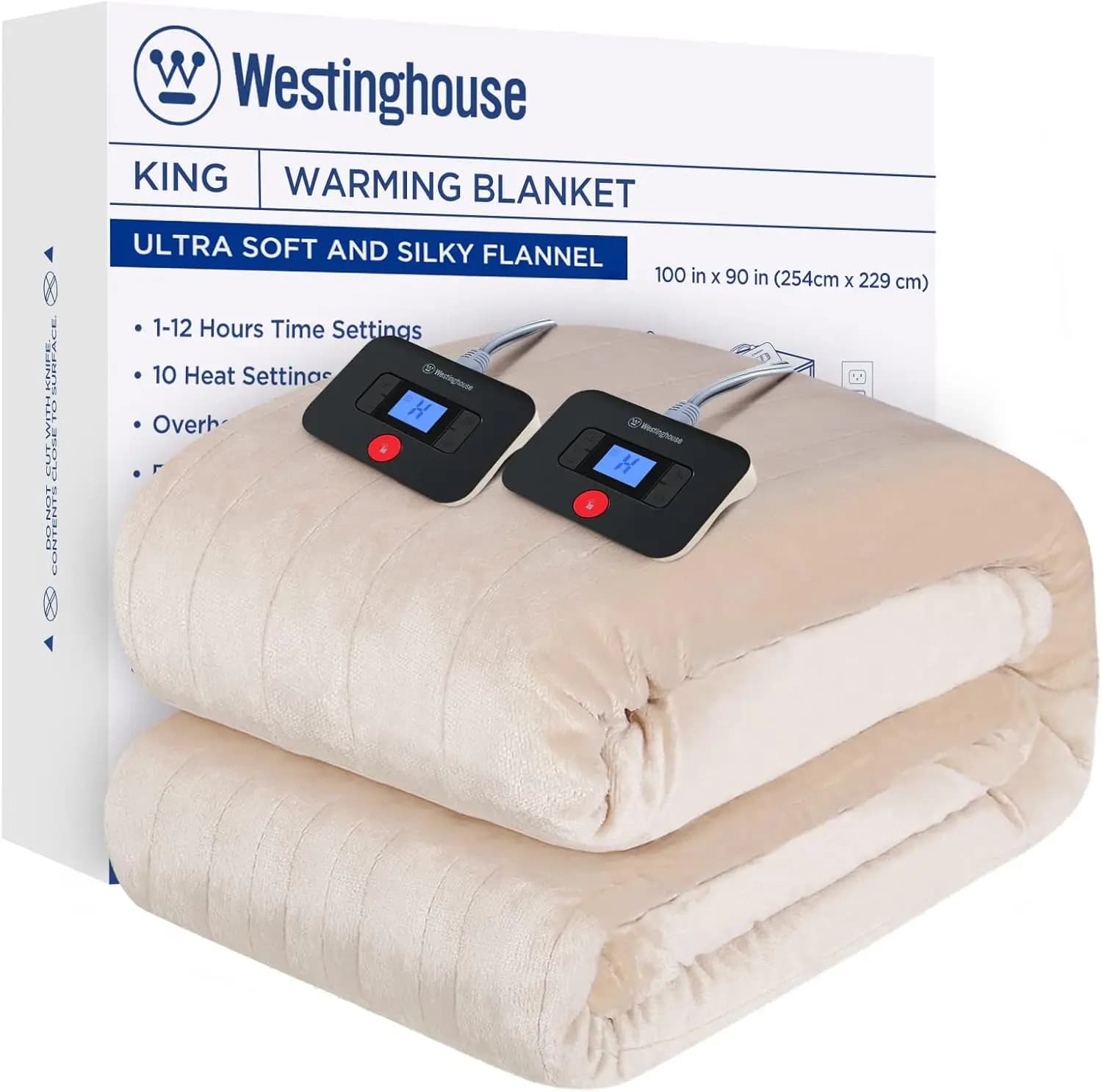 Coperta elettrica King Size, coperta riscaldata super morbida in flanella da 100'' x 90'' con 10 livelli di riscaldamento rapido e spegnimento automatico da 1 a 12, Mac