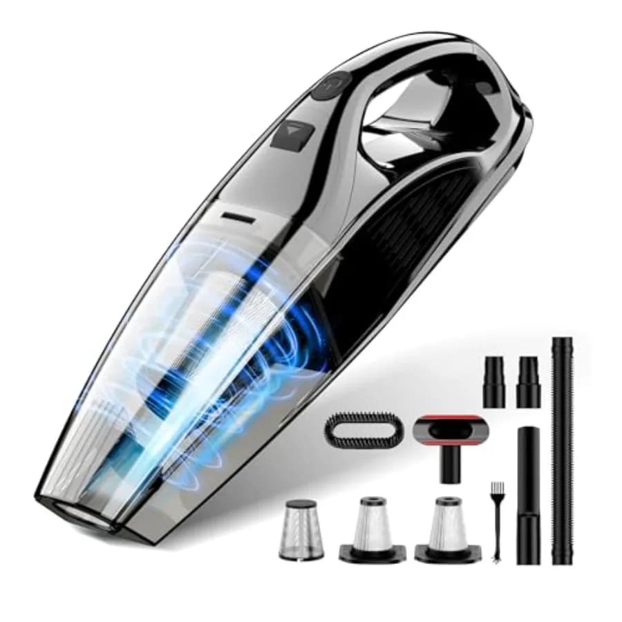 Aspirapolvere Portatile Senza Fili Ricaricabile per Auto, Potente Aspirazione 7500Pa, Mini Aspirapolvere Manuale con Contenitore da 670ML, Leggero e Compatto