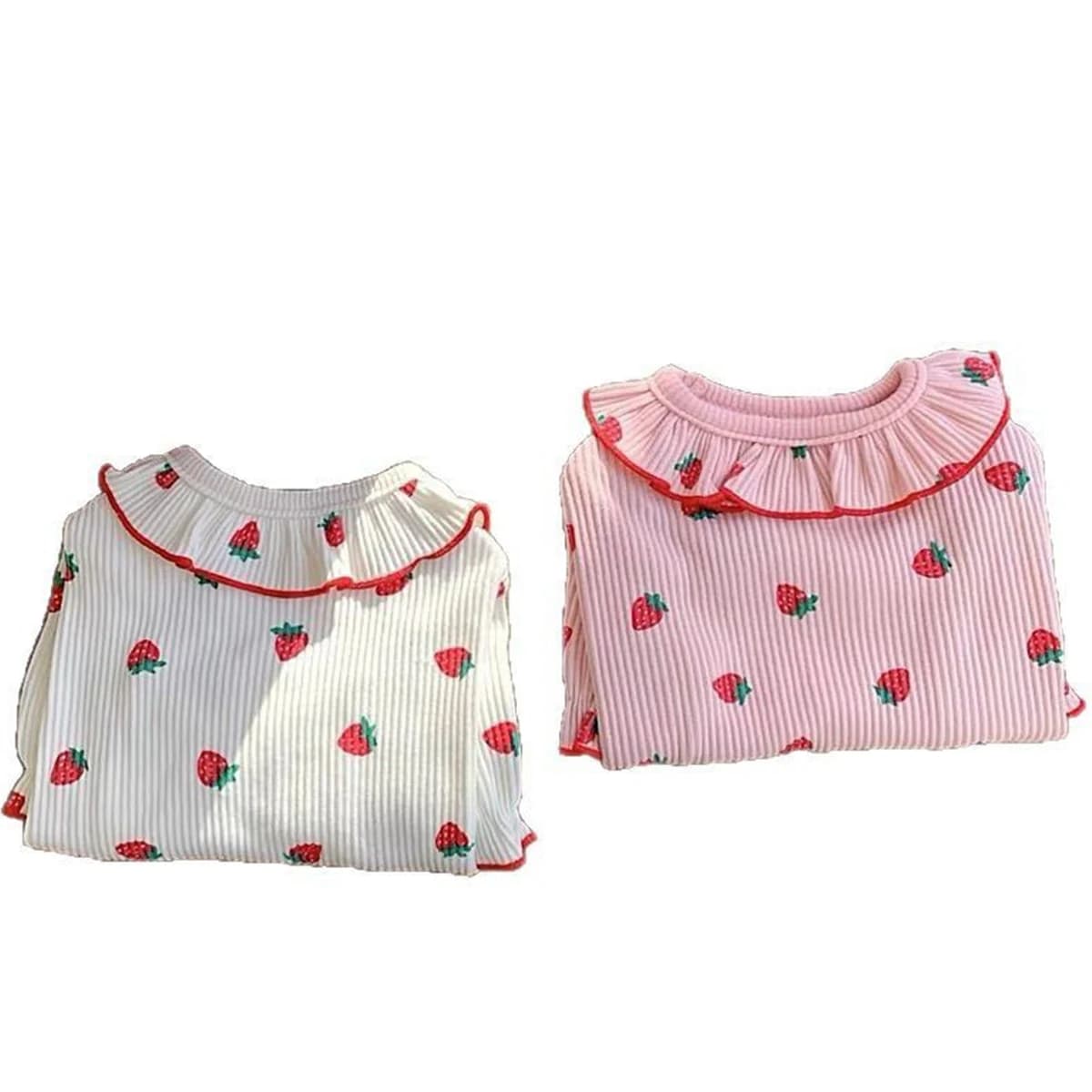 3 Pezzi Gilet Estivo per Animali Domestici con Stampa Fragola, Colletto Arricciato Carino, Abbigliamento Traspirante per Cani e Gatti di Piccola Taglia