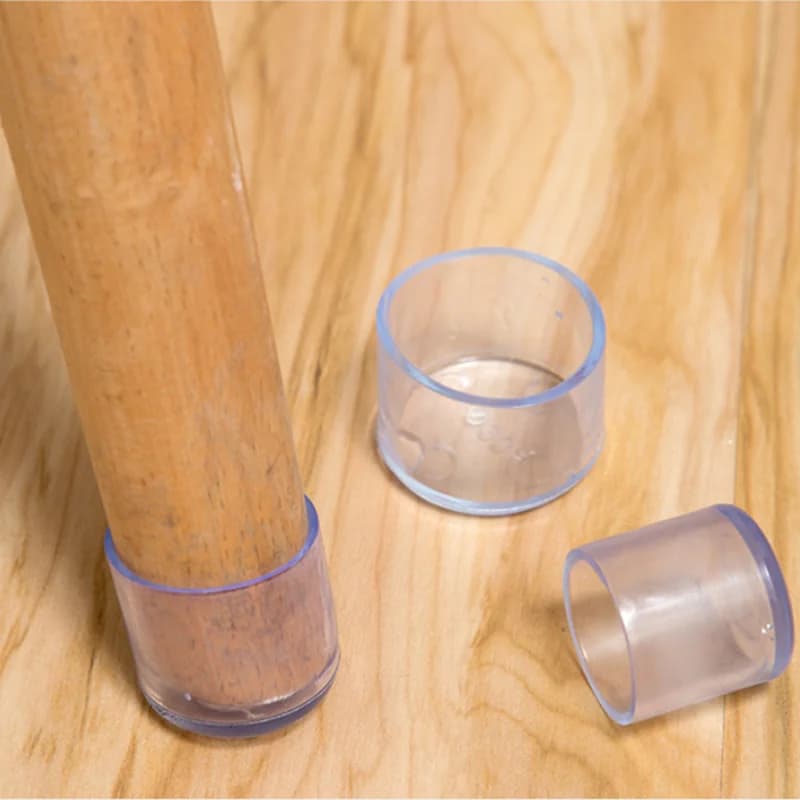 4 pezzi copertura per gamba della sedia in silicone trasparente quadrato/rotondo piedini per mobili antiscivolo tappi piedini di livellamento per mobili copertura antipolvere per tappo del foro