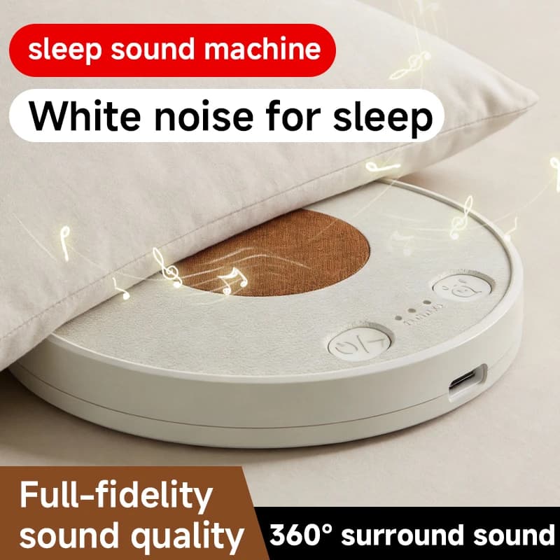 Altoparlante Wireless Ultra-Sottile a Forma di Cuscino per Aiuto al Sonno 360 ° Audio Surround Bluetooth 5.4 con Rumore Bianco a Conduzione Ossea per Camera da Letto