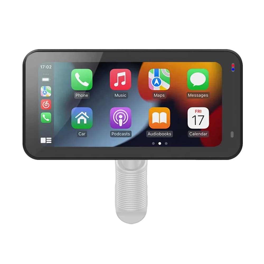 Navigatore GPS Impermeabile con Telecamera Anteriore e Posteriore, Carplay Wireless, Android Auto, Monitor per Smartphone per Motociclette