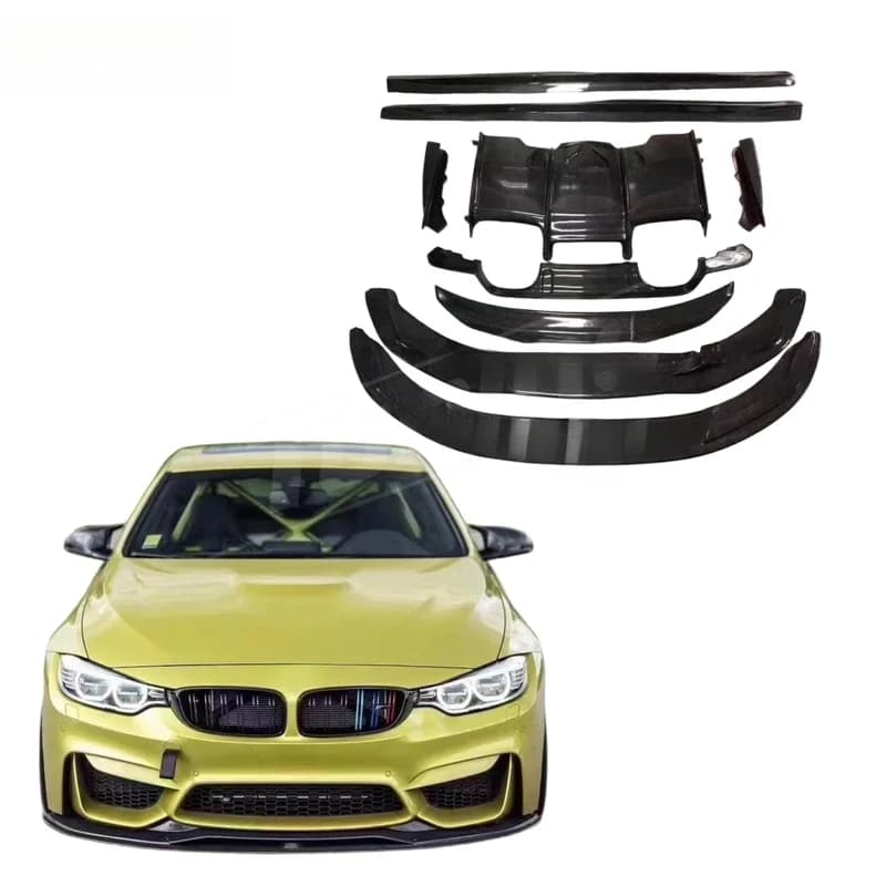 High Quality PS Style Carbon Fiber Body Kit Fit for M3 F80 M4 F82 Upgrade Including Front Lips Rear Diffuser Side Skirts Spoiler