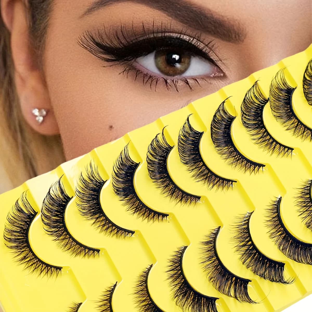 10 pairs of new diagonal flying comic eyelashes of the Fox series, complete fake eyelashes European and American Fox