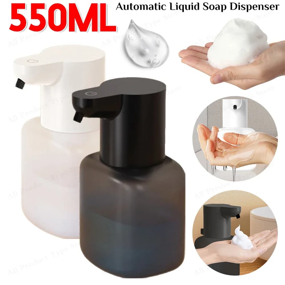 Dispenser automatico di sapone liquido da 550 ml Sensore a infrarossi USB Touchless Dispenser elettrico di sapone disinfettante per cucina Bagno