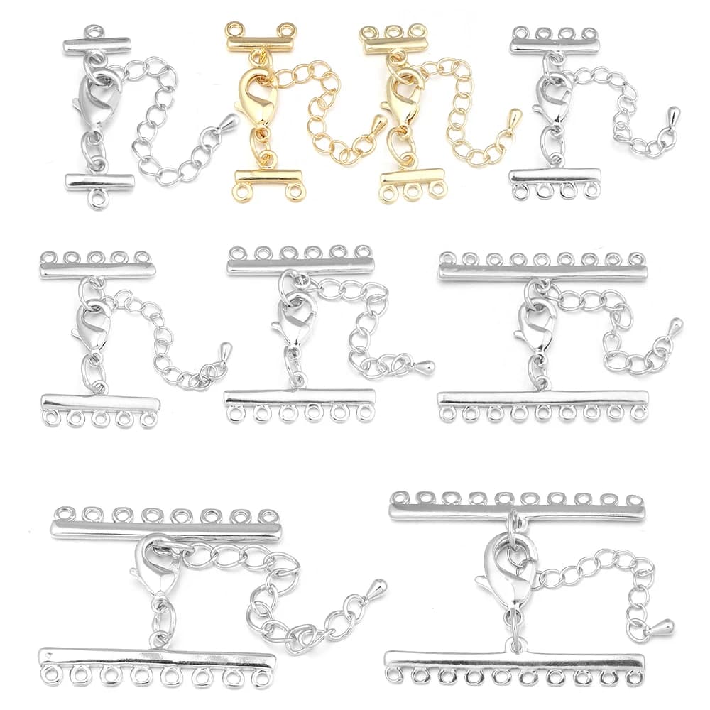 2 set multifilo chiusure a moschettone extender catena collana braccialetto connettori chiusure ganci per gioielli fai da te creazione di accessori