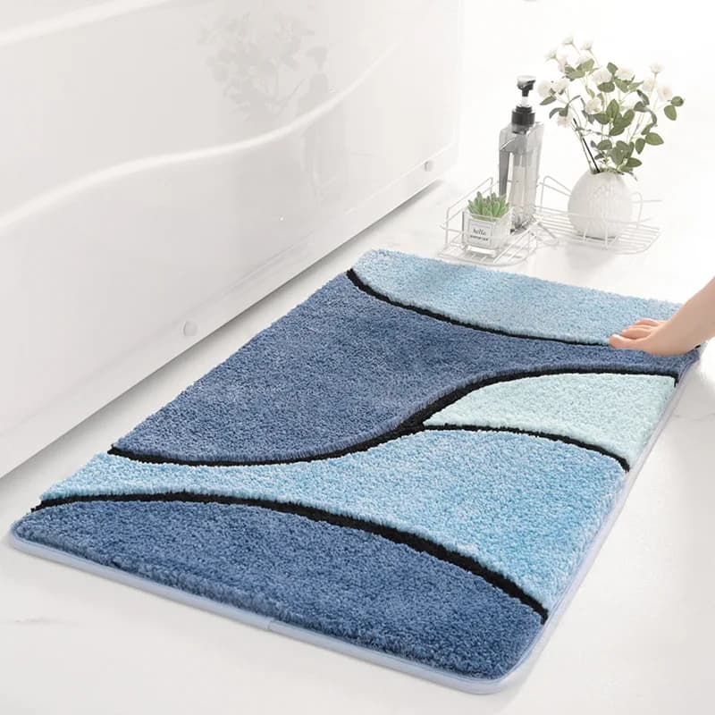 Luxury Bathroom Mat Soft Mat Microfiber Absorbent Bathroom Mat Non-slip plush carpet Dry bath for floor shower