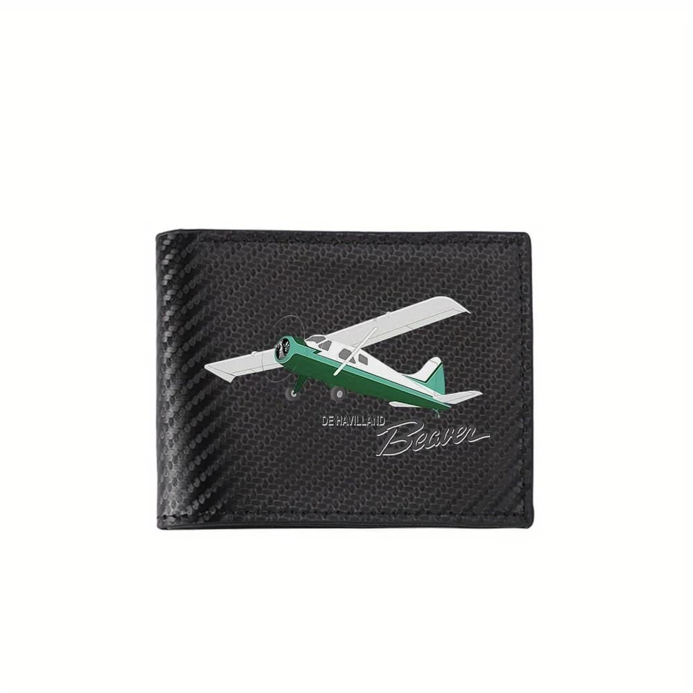 Aereo, elica, bianco, ali, verde Portafogli da uomo Semplice business moderno ed elegante stampa design regali per padre fidanzato Chr