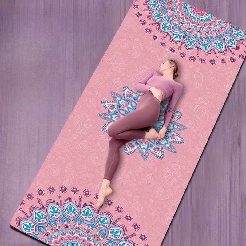 Yoga Carpet in Suede Ispessite Printed Carpet Home Fitness Rope For Jumping Shock Absorption Exercise Acoustic Insulation