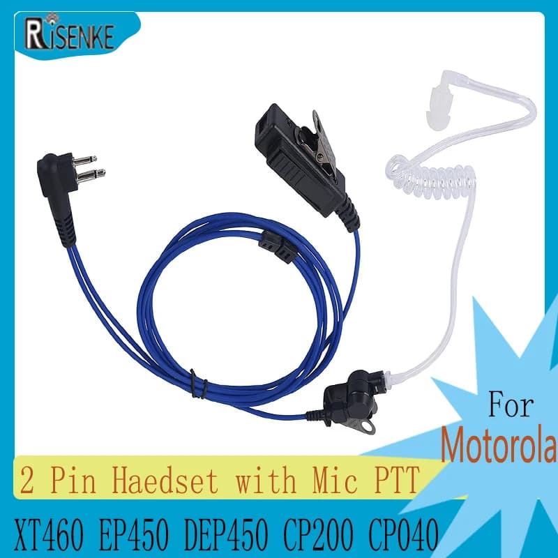 RISENKE-Auricolare walkie-talkie con microfono PTT, auricolare per Motorola XT460,EP450,DEP450, CP200, CP040,CP450,CT250,CLS1110,GP68,GP308