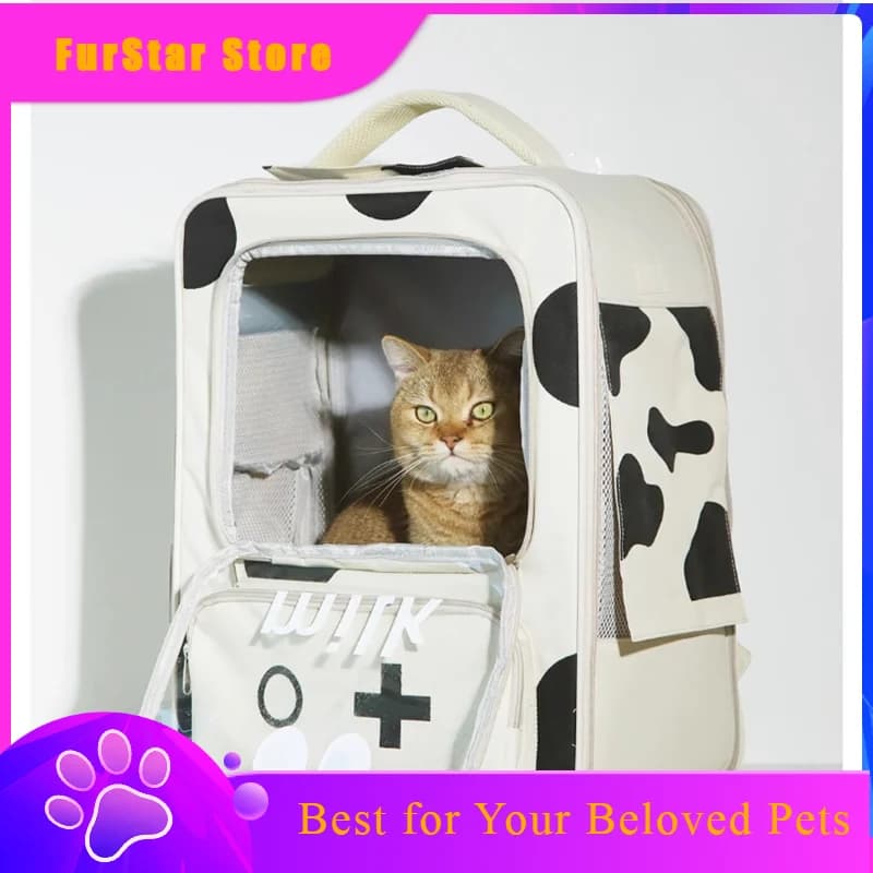 FurStarSummer Breathable Pet Backpack Space Capsule Cat Carrier Bags Transportin Gato Cats Backpack Kitten Accessories Cat Trave