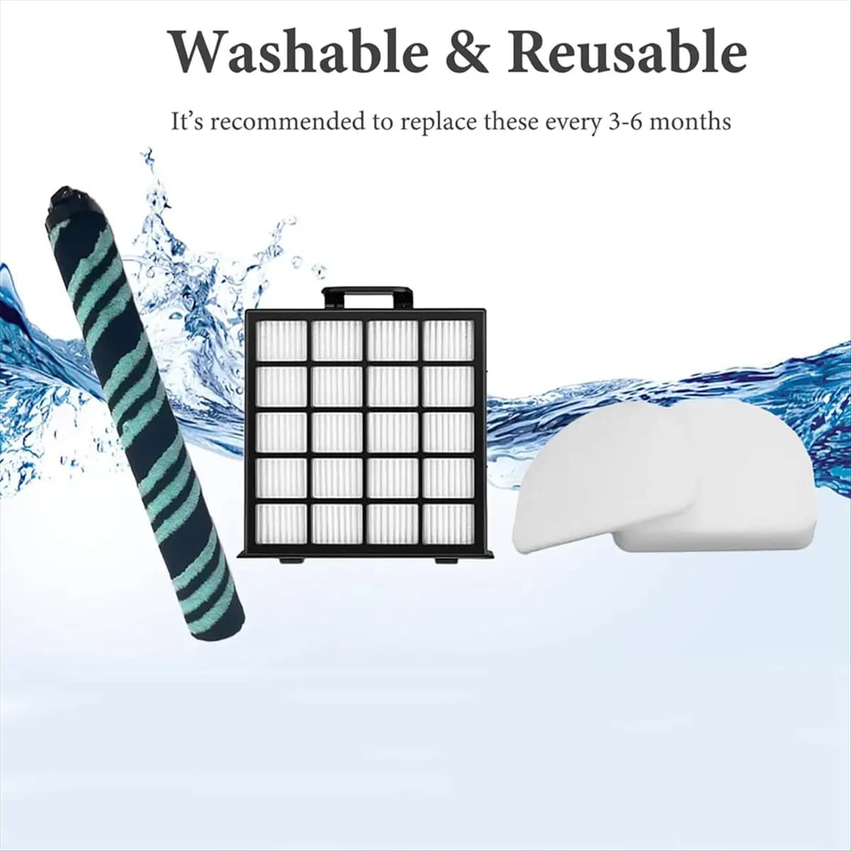 BBNV Replacement Parts for Vertical Vacuum Cleaner Shark AZ4000 AZ4002 AZ400C Power Detect, Roller Brush, HEPA Filter, Foam and Felt Filter