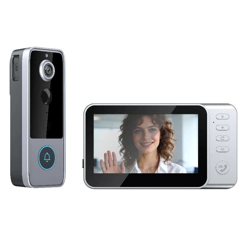 Home Security 4.5 Inch Screen Smart Gate Camera Video Door Bell Apartments Building Doorbell Camera With display screen