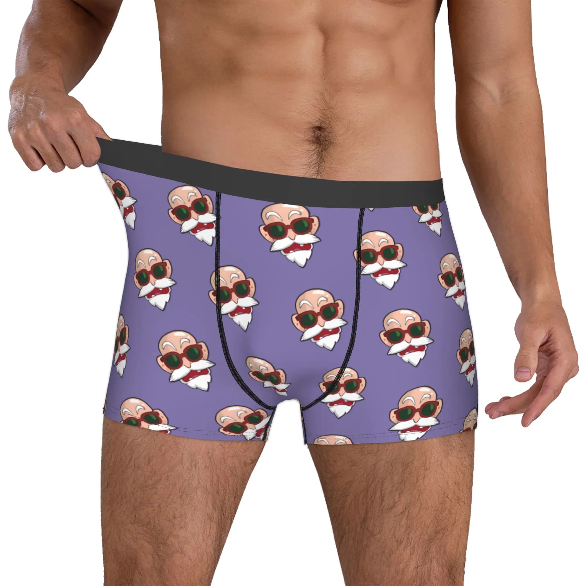 D-Dragon B-Ball Masters Roshis Underwear Men Printed Hip Hop Cool Anime Boxer Shorts Panties Briefs Breathable Underpants
