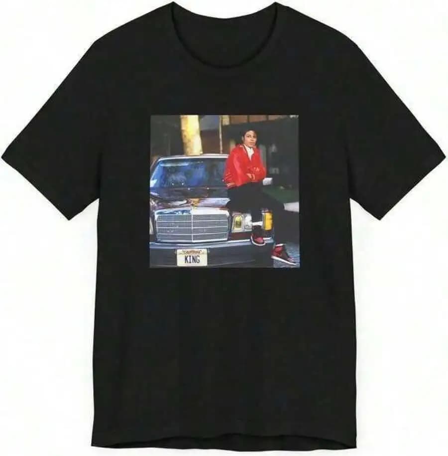 T-shirt casual da uomo con stampa e collo rotondo, modello Glass House Apparel Is King Of Pop Michael