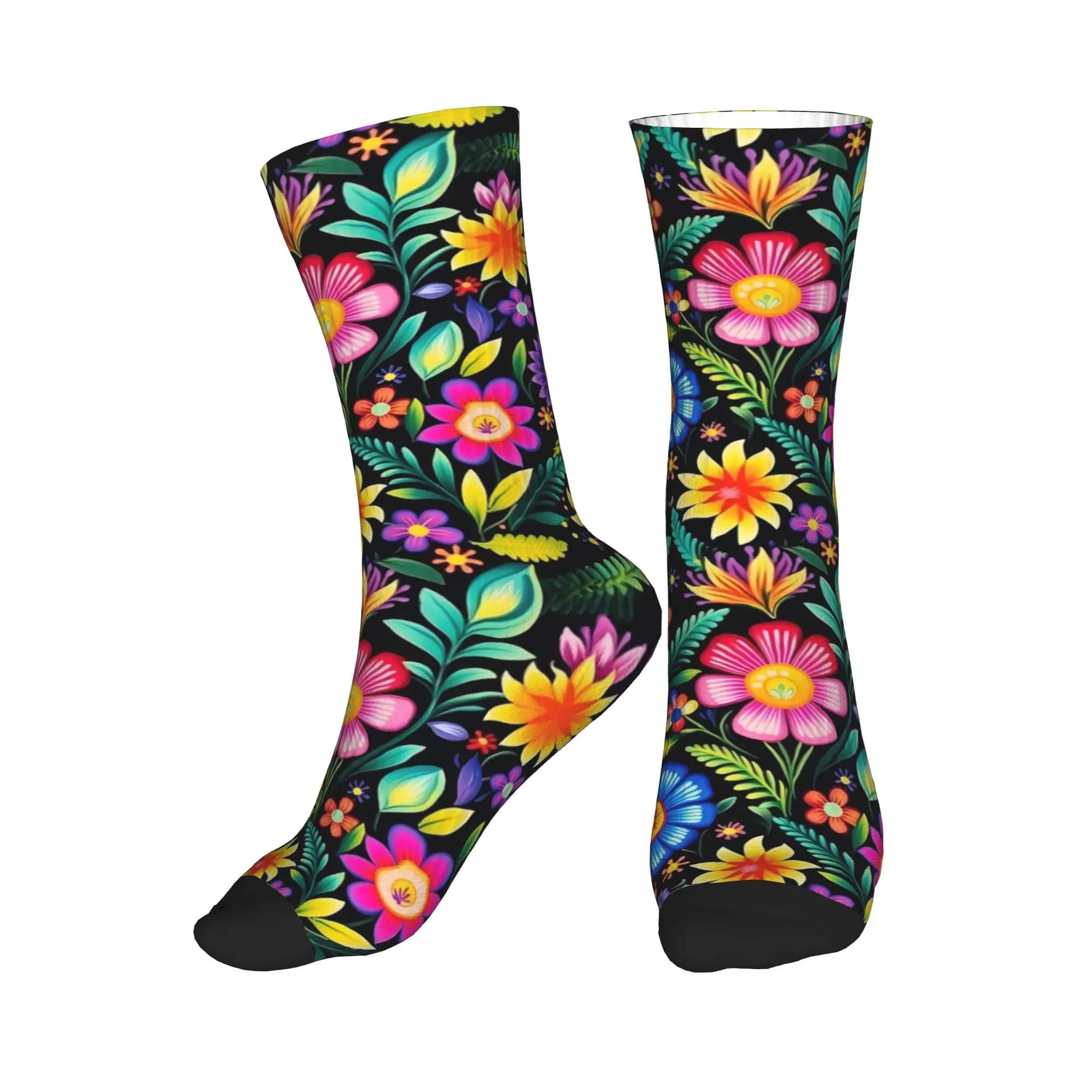 Calzini colorati con fiori messicani, calzini da uomo e da donna, calzini caldi alla moda