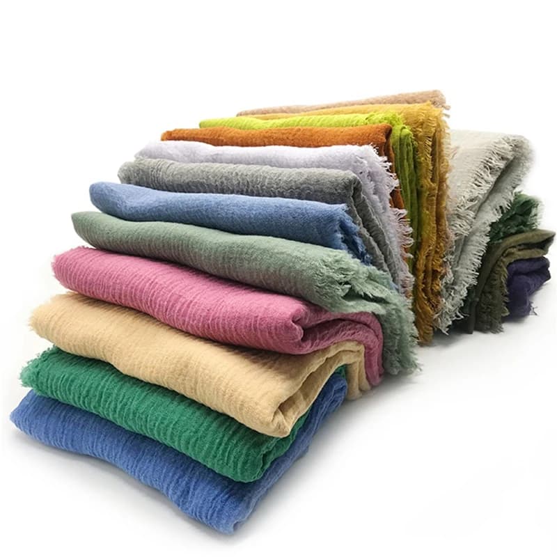 Women's Scarf New Summer Girls Solid Color Cotton Linen Solar Protection Slim Scarves Soft Scarves Viscose Spring Lady Wrap Scialli