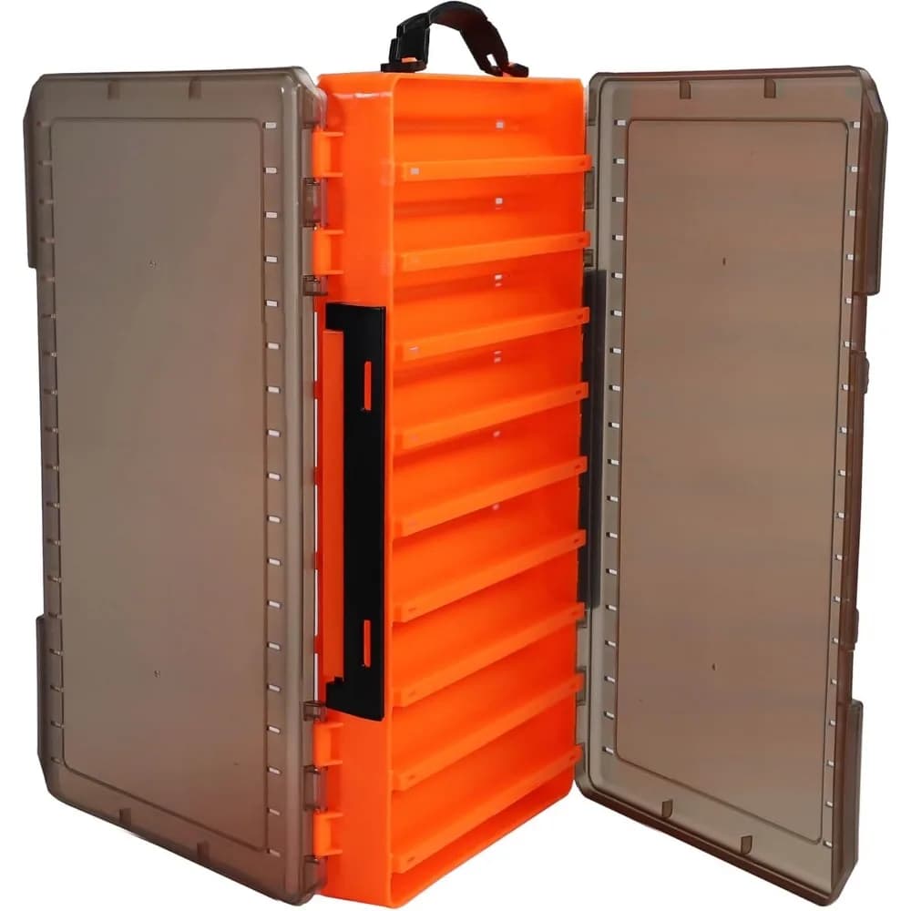 1pc Fishing bait box Double-sided fishing gear box 18 compartment bait box Fish storage box Outdoor fishing gear accessories