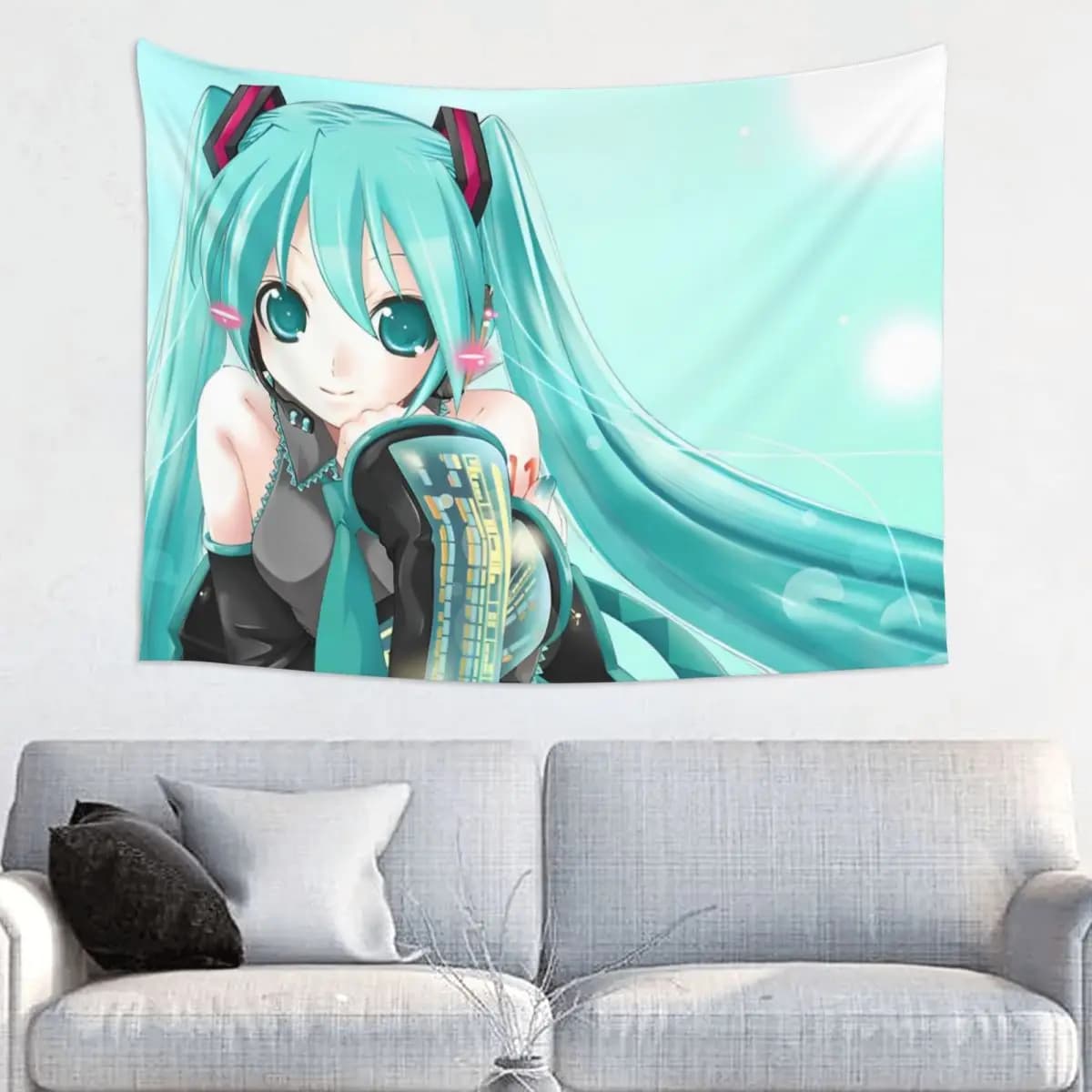 Hatsune Miku Anime Tapestry Colorful Polyester Wall Hanging Wall Decor Table Cover Art Tapestries