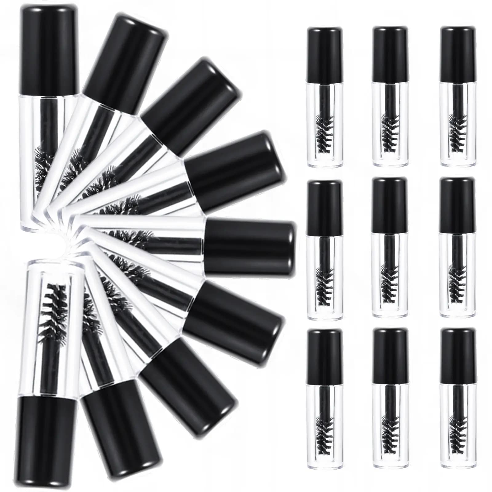20 Pezzi Mini Tubetti Vuoti per Mascara, Contenitori Trasparenti Ricaricabili per Crema Ciglia, Tubetti Portatili da Viaggio per Ciglia