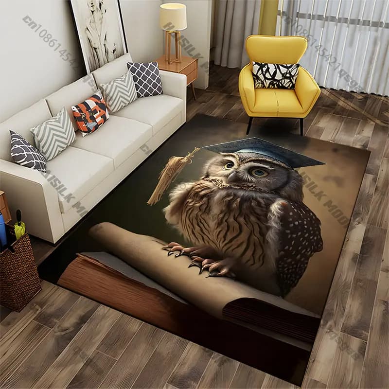 Wisdom learning owl graduation theme carpet Yoga living room room decor children's crawling mat doormat area rug games mat
