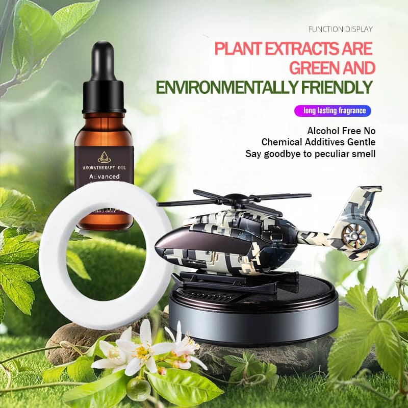 Solar Car Deodorant Perfume Helicopter Decoration Rotating Machine for aromatherapy Rotating interior decoration for solar car