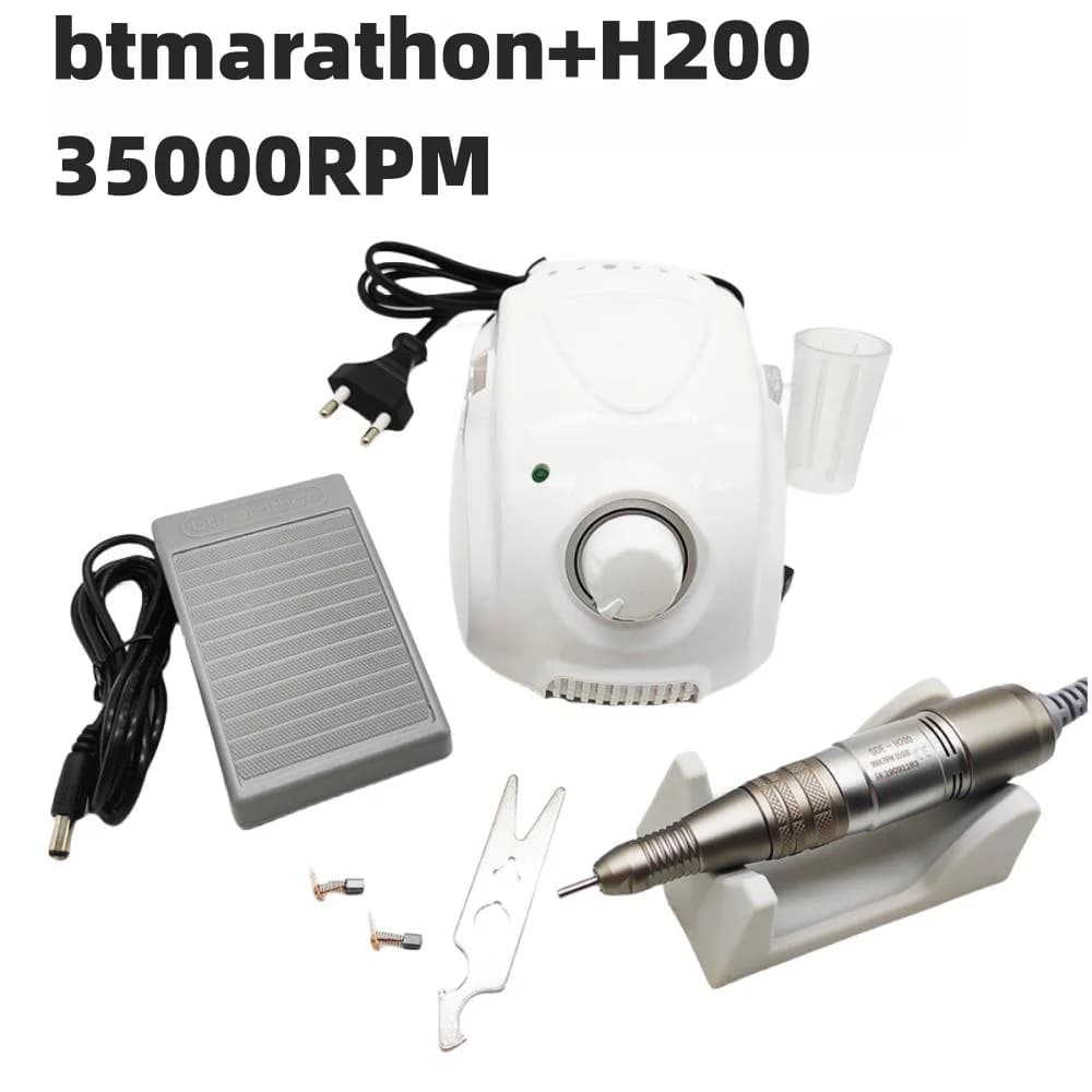 65W BT Marathon Champion-3 Macchina per manicure 45K 35K H37L1 H200 Maniglia Trapano elettrico per unghie Fresa Lucidatura Set di lime per unghie