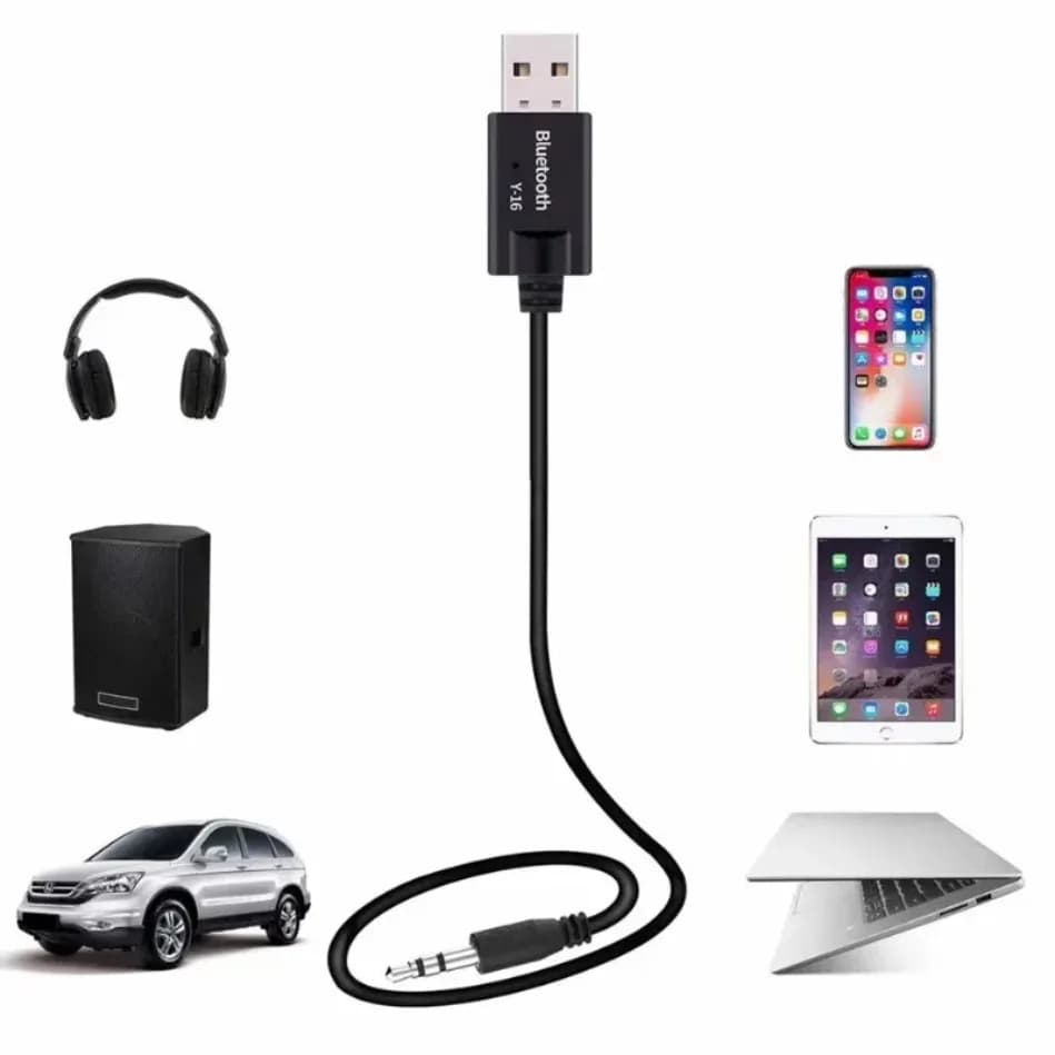 Ricevitore Bluetooth per auto Kit per auto Adattatore dongle USB wireless da 3,5 mm Jack da 3,5 AUX Ricevitore musicale automatico Amplificatore per altoparlante per auto