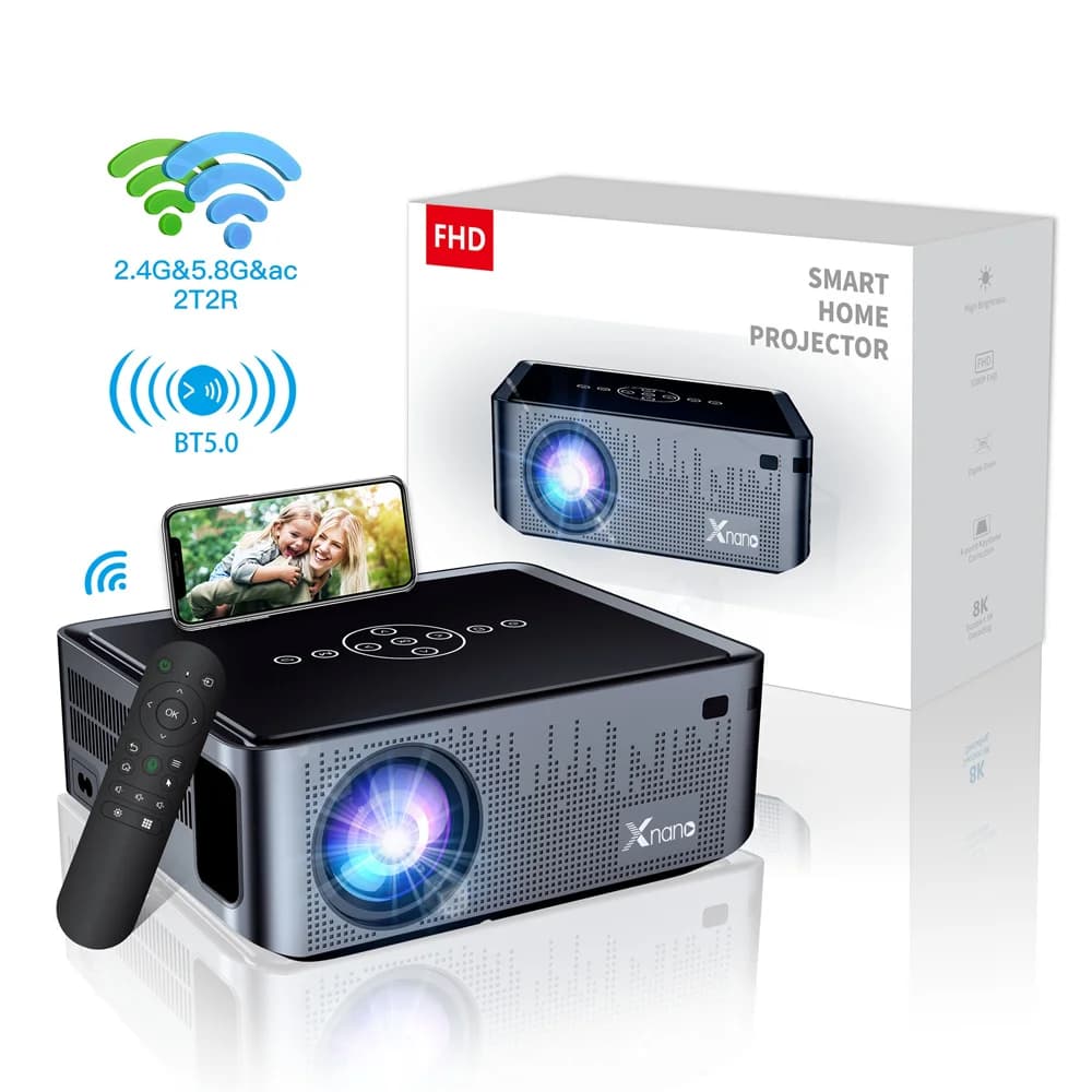 Proiettore WIFI 5G Portatile Mini Smart 4K Reale Full HD Schermo Grande LED Supporto Bluetooth Proiettore Android Smart