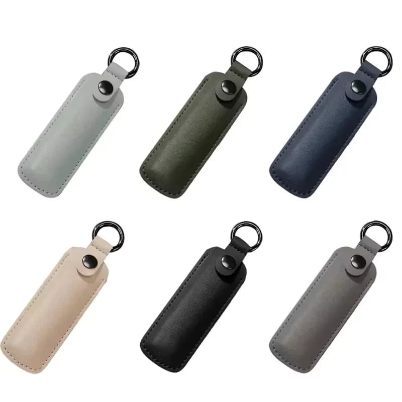 Leather USB Flash Drive Case Keychain Anti-lost U Disk Protective Cover Pendrive Storage Bag Portable Thumb Drive Holder With Me