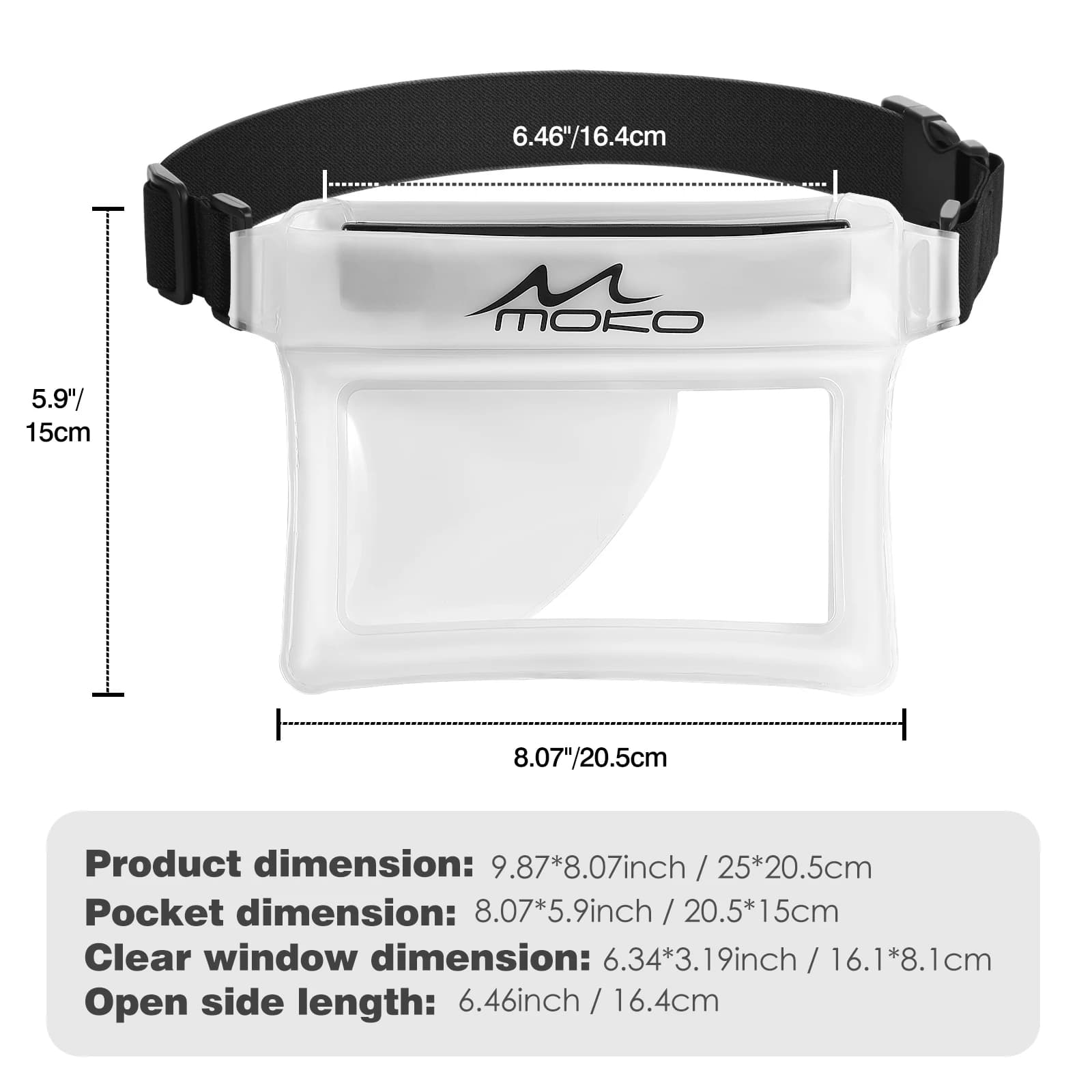 Waterproof MoKo Phone Case, Floating Waist for Swimming, Kayaking, Snorkeling, Compatible with iPhone 14 13 12 11 Pro Max X/Xr/Xs