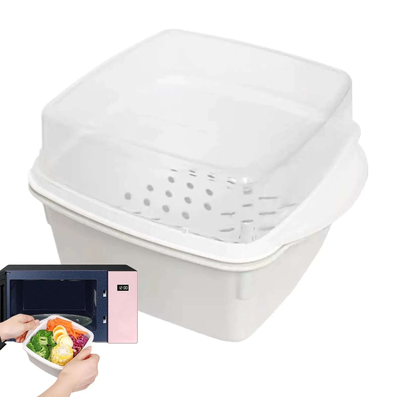 Fornello a vapore per microonde Cucina domestica Contenitore per alimenti versatile per verdure Pesce Panino al vapore Gnocco di riso Preparazione dei pasti
