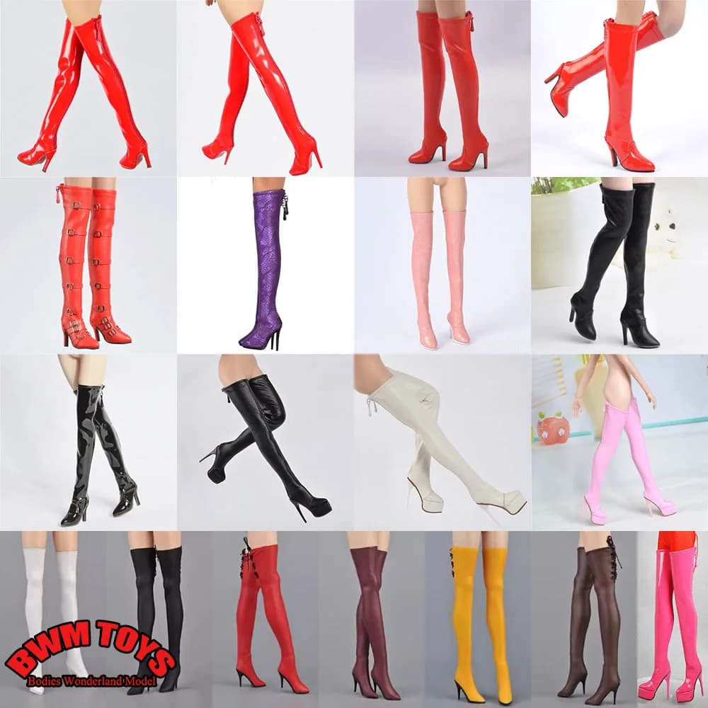 1/6 Moda Donna Neil Meccanico 2b Sorella Stivali Lunghi Sopra il Ginocchio Scarpe Alte Solido/Cava Modello Interno per 12 ''Action Figure