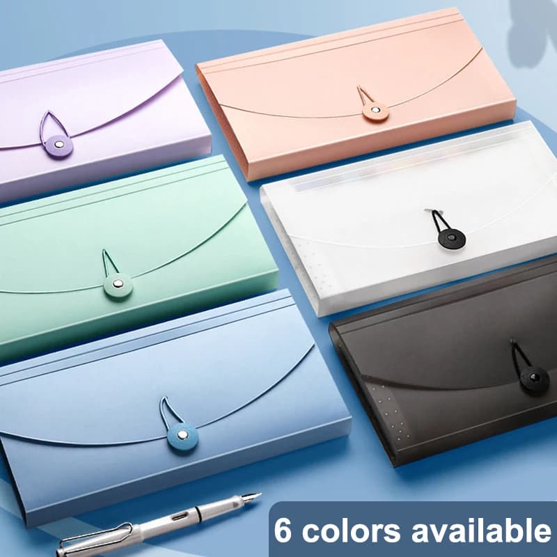 Cartella Espandibile con 13 Tasche, Organizzatore per Ricevute in 6 Colori con Linguette Indice, Portadocumenti 263x140x25mm