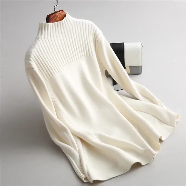 Maglioni semplici da donna autunno inverno e maglioni corti casual a maniche lunghe, slim, in maglia tinta unita 8-7768