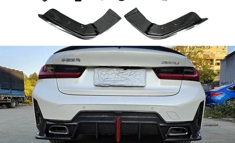 Suitable for 2023 + BMW 3 Series G20 G28 Carbon Fiber Rear Lip with Lamp Tail Lip Angle Diffuser Modified Surround